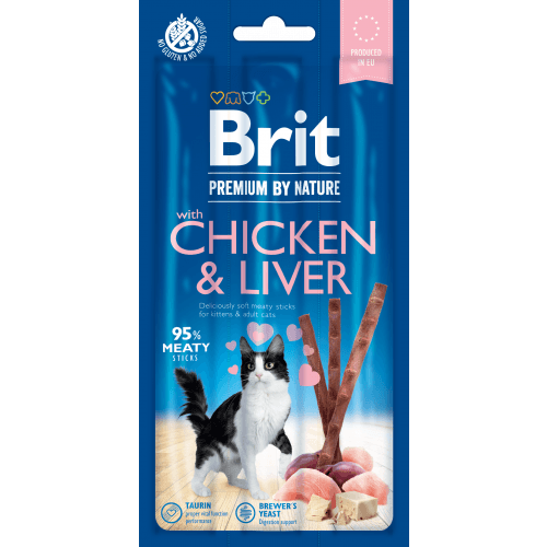 Brit Premium by Nature Cat Sticks Chicken & Liver 3ks (3 x 5g)