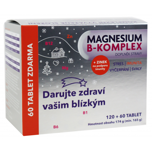 Magnesium B-KOMPLEX Glenmark 120+60tbl Vánoce