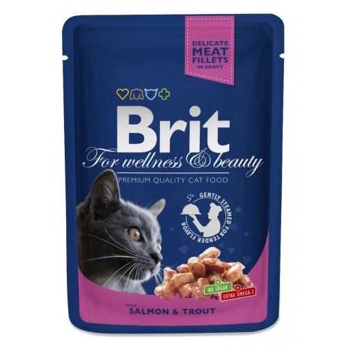 Brit Premium Cat kapsa with Salmon & Trout 100g (min. odběr 24 ks)