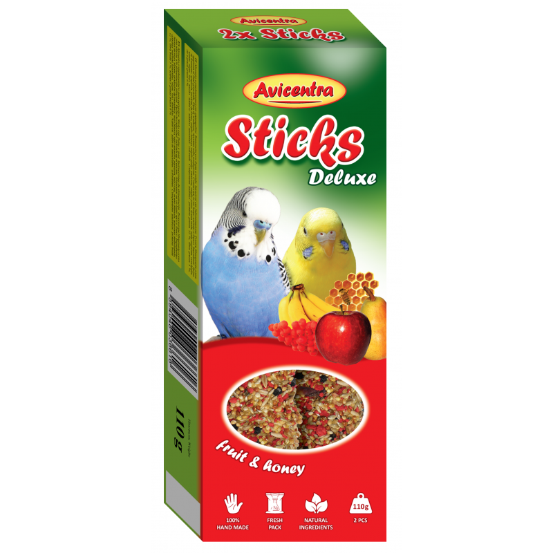 Avicentra tyčinky andulka - ovoce+med 2ks