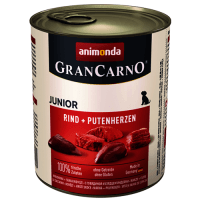 Animonda GRANCARNO konzerva JUNIOR hovězí/krůtí srdce 800g