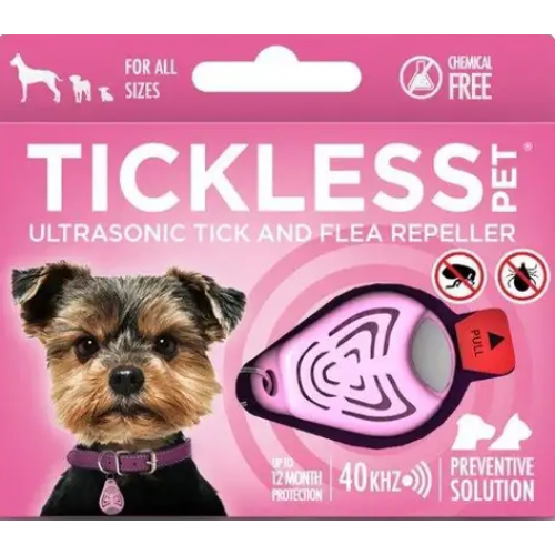 TICKLESS PET Ultrazvukový odpuzovač klíšťat a blech pro psy Růžová