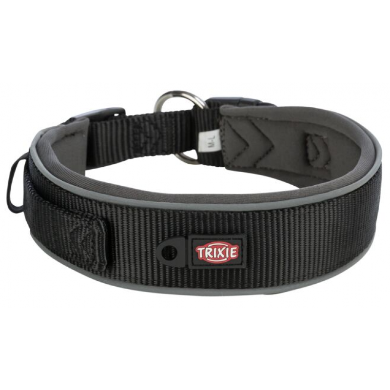 PREMIUM obojek extra široký, M-L: 40-48 cm/40 mm, černá/grafit