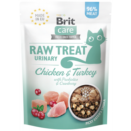 Brit Raw Treat Cat Urinary, Chicken&Turkey 40g (min. odběr 10 ks)