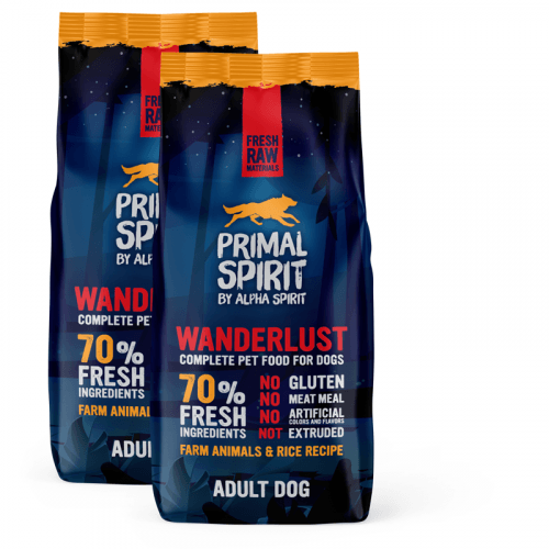 2x Primal Spirit Dog 70% Wanderlust 12 kg