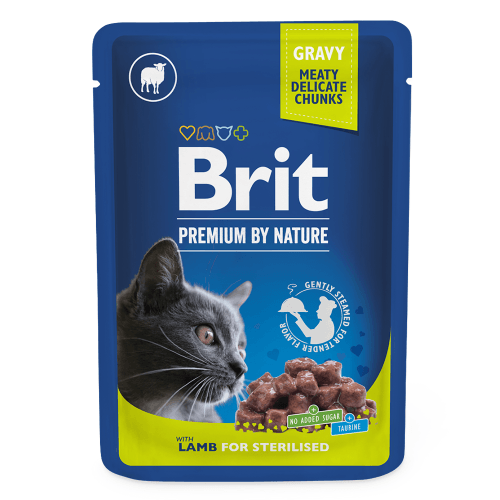 Brit Premium Cat kapsa Lamb for Sterilised 100g (min. odběr 24 ks)