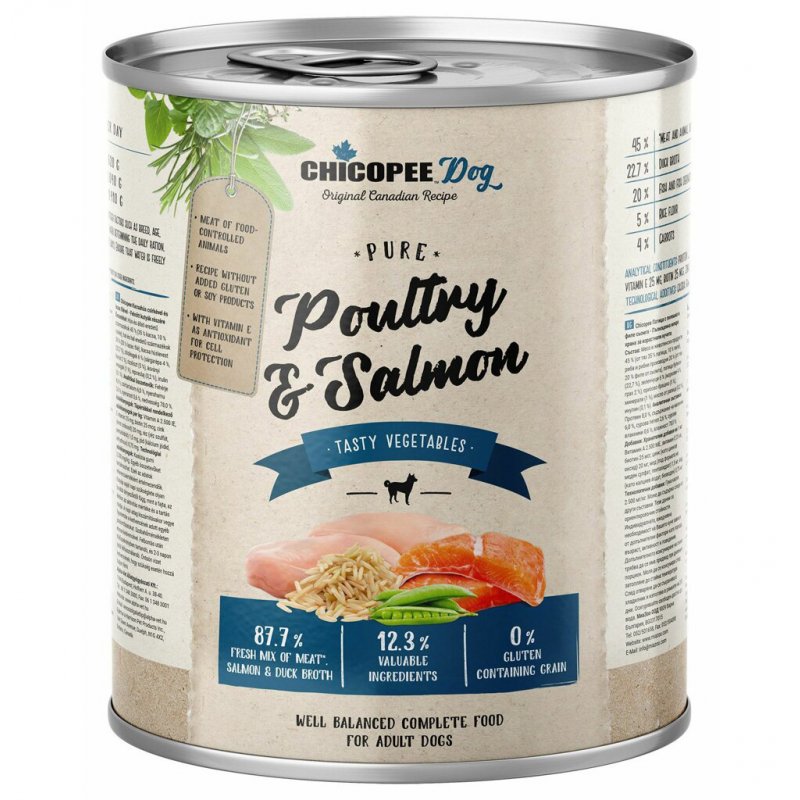 Chicopee Dog konz. Pure Poultry&Salmon 800g