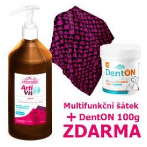 VITAR Veterinae ArtiVit Sirup 1000ml+DentON100g+šátek