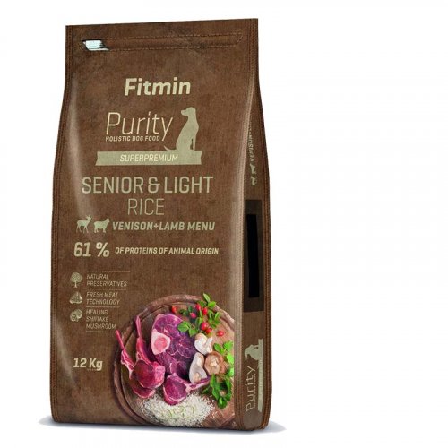 Fitmin Purity Dog Rice Senior&Light Venison&Lamb 12kg
