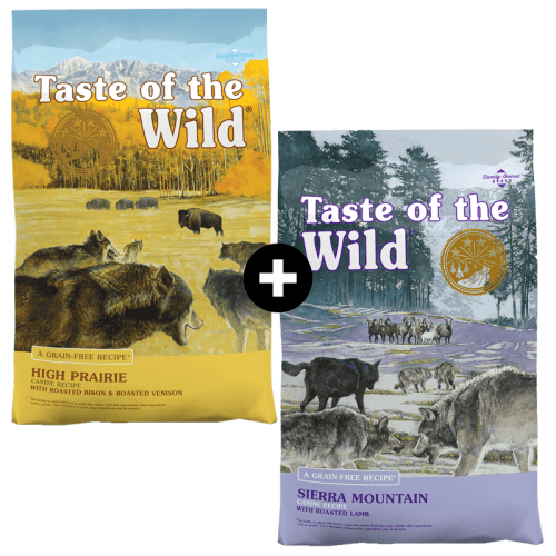 MOJE COMBO TOW (Taste of the Wild): High Prairie 12,2 kg + Sierra Mountain 12,2 