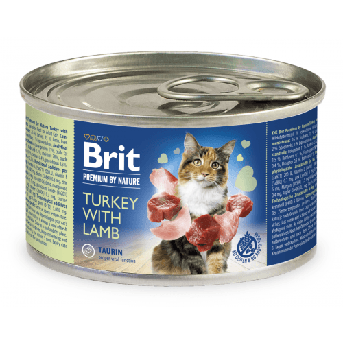Brit Premium Cat by Nature konz Turkey&Lamb 200g (min. odběr 24 ks)