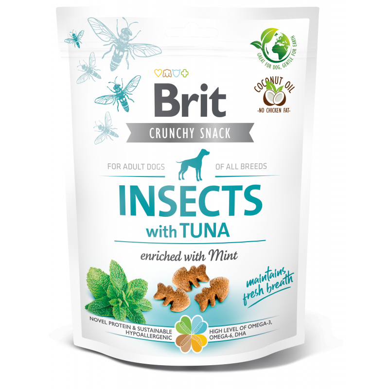 Brit Care Dog Crunchy Crack. Insec. Tuna Mint 200g (min. odběr 6 ks)