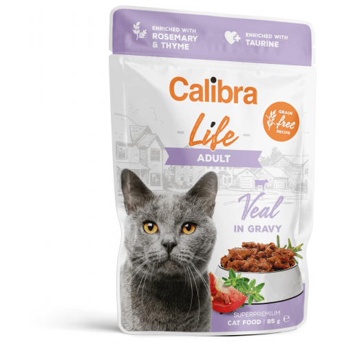 Calibra Cat Life kapsa Adult Veal in gravy 85g (min. odběr 28 ks)