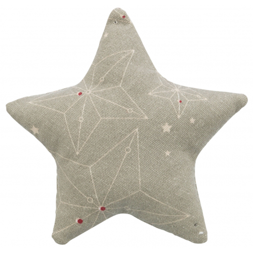 Xmas STAR - vánoční hvězda polštářek, s catnipem, 10 cm, béžová