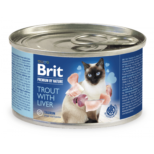Brit Premium Cat by Nature konz Trout&Liver 200g (min. odběr 6 ks)