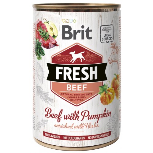 Brit Fresh Dog konz Beef with Pumpkin 400g (min. odběr 24 ks)