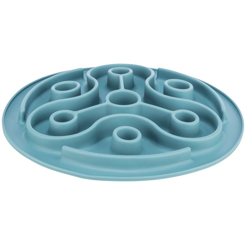 Slow feeding TRIANGL, podložka k pomalému krmení, TPE, ø 28 cm, modrá