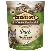 Carnilove Dog Pouch Paté Duck with Timothy Grass 300g