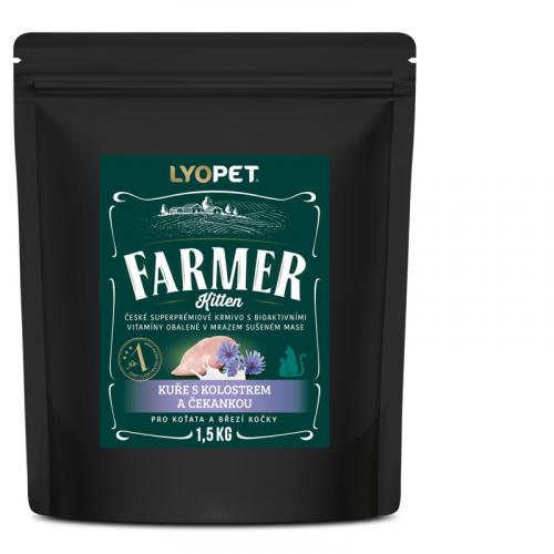 LYOPET Farmer Cat Starter Kuře, kolostrum a čekanka pro koťata a březí 1,5 kg