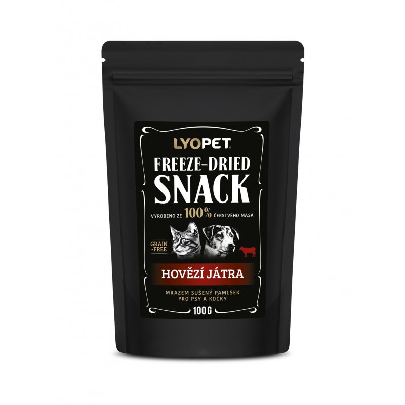 LYOPET Snack Dog & Cat Hovězí játra 100 g