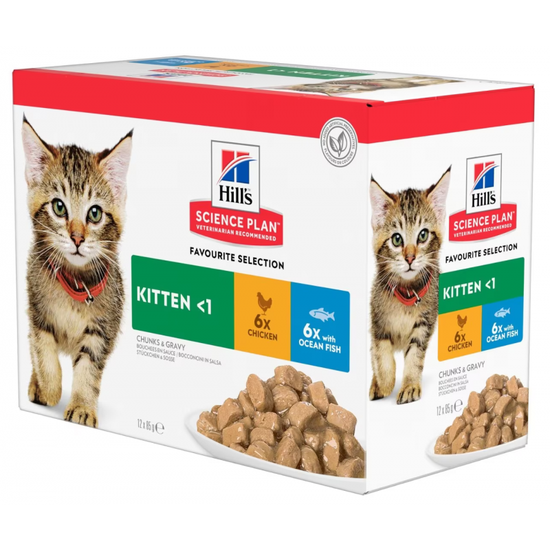 Hill's Fel. kapsa Kitten Chicken&Ocean fish(12x85g)