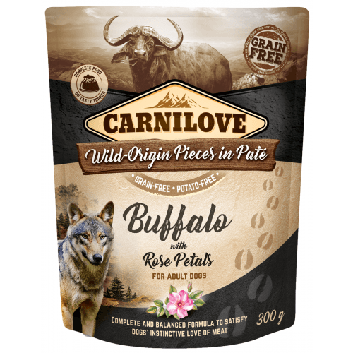 Carnilove Dog Pouch Paté Buffalo with Rose Petals 300g