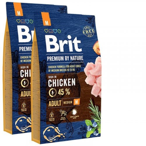 2x Brit Premium by Nature Adult M 8kg