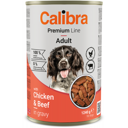 Calibra Dog Premium konz. with Chicken & Beef 1240g (při odběru min. 12 ks)