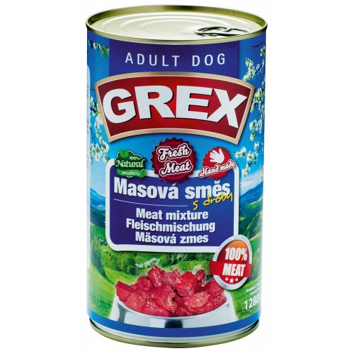 GREX konzerva pes masová směs 1280g