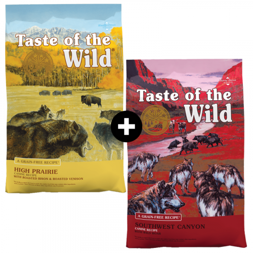 MOJE COMBO TOW (Taste of the Wild): High Prairie 12,2 kg + Southwest Canyon 12,2