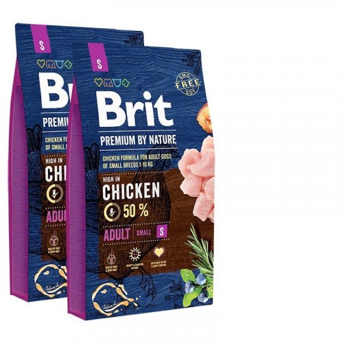 2x Brit Premium by Nature Adult S 8kg