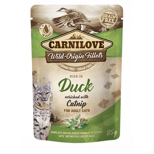 Carnilove Cat Pouch Rich in Duck Enriched with Catnip 85g