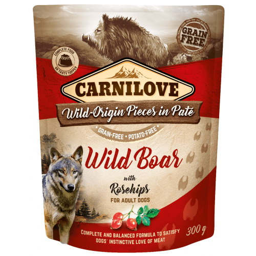 Carnilove Dog Pouch Paté Wild Boar with Rosehips 300g