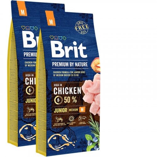 2x Brit Premium by Nature Junior M 15kg