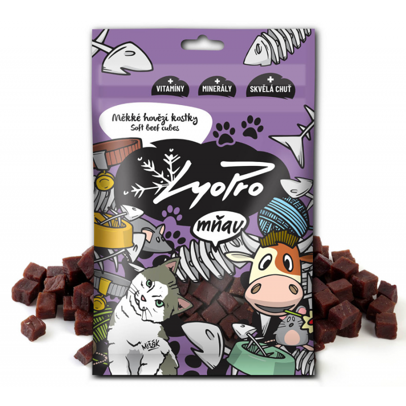 Lyopro CAT poch. sušené Měkké hovězí kostky 70g