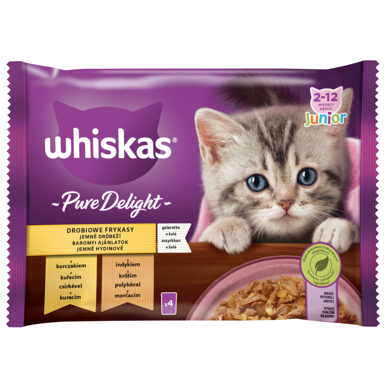 Whiskas kaps. Pure Delight Junior drůb. v želé 4x85g