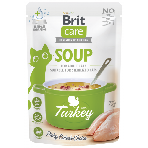 Brit Care Cat Soup with Turkey 75g (min. odběr 15 ks)