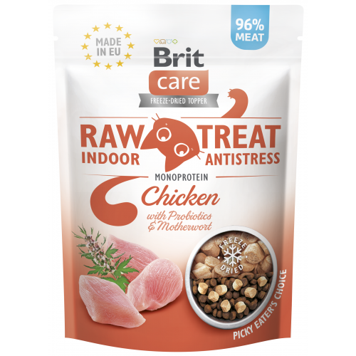 Brit Raw Treat Cat Indoor&Antistress, Chicken 40g