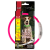 Obojek DOG FANTASY světelný USB růžový 45cm