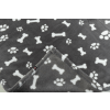Plyšová deka KENNY 75 x 50 cm šedá s kostičkami a packami