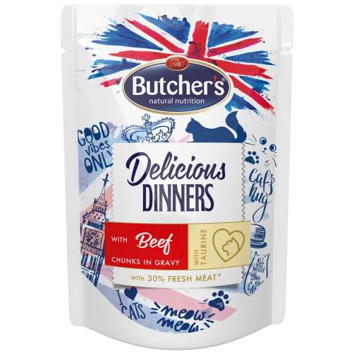 Butcher's Cat Delic. Dinner hovězí kapsa 100g (min. odběr 24 ks)