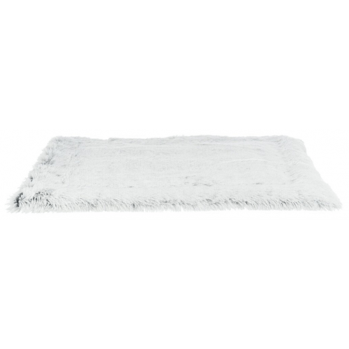 Lehací podložka HARVEY, hebký dlouhý vlas, 75 x 55 cm bílo-černo/šedá