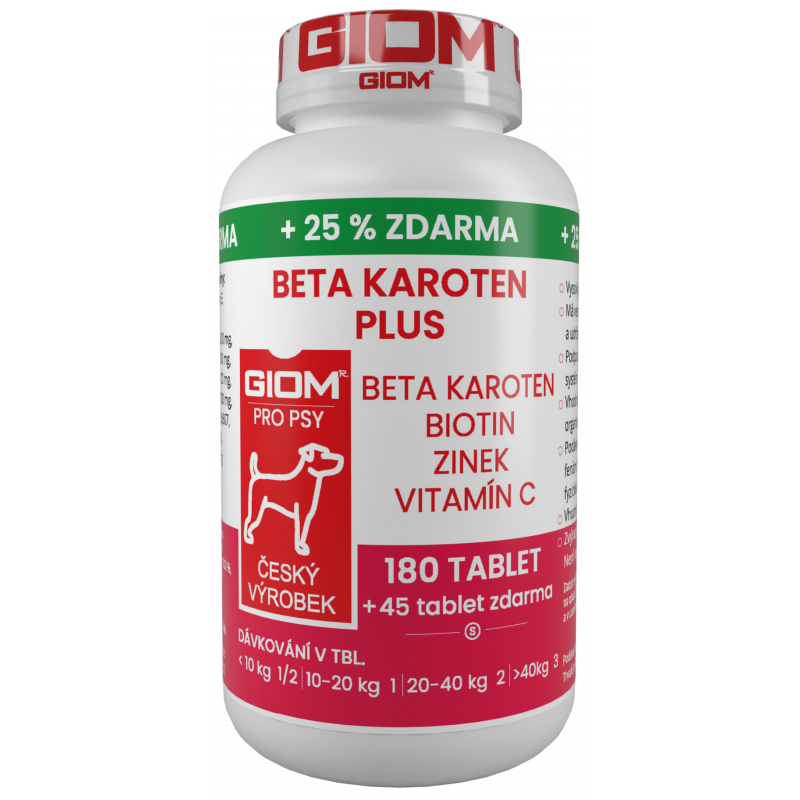 Giom S pes Beta-karoten plus 180 tbl+25% zdarma