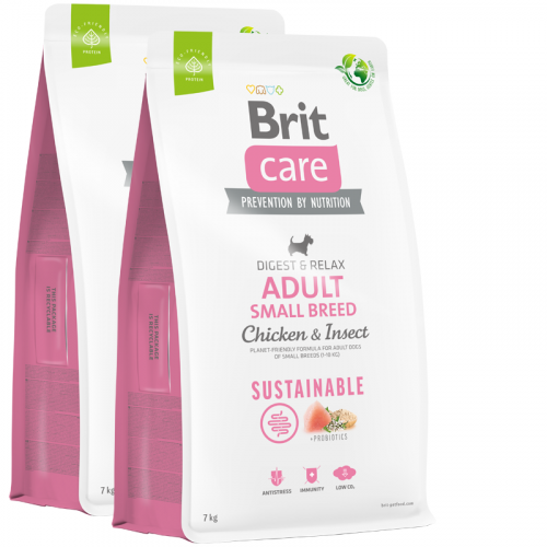 2 x Brit Care Dog Sustainable Adult Small Breed 7 kg NEW