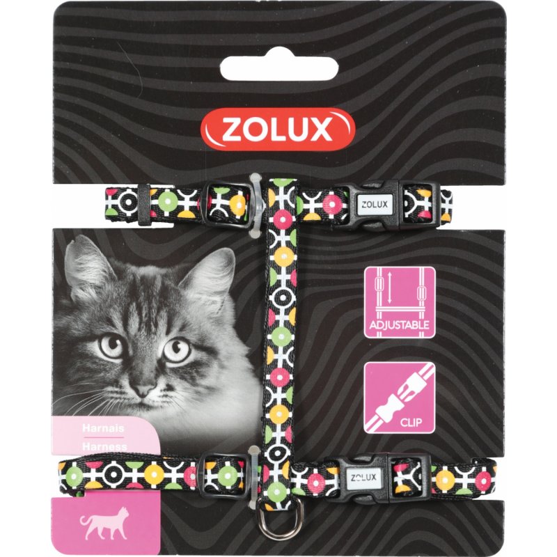 Postroj kočka ARROW nylon černý Zolux