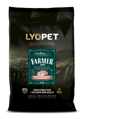 LYOPET Farmer Castrate Cat Krůta (monoprotein) s kolostrem 4 kg