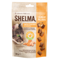 Shelma Snack GF kočka polštářky kuře / kurkuma 60 g - ODBĚR 8 BALENÍ