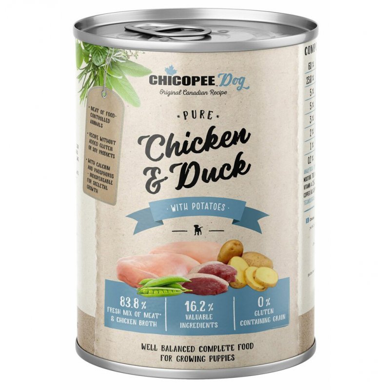 Chicopee Dog konz. Junior Pure Chicken&Duck 400g