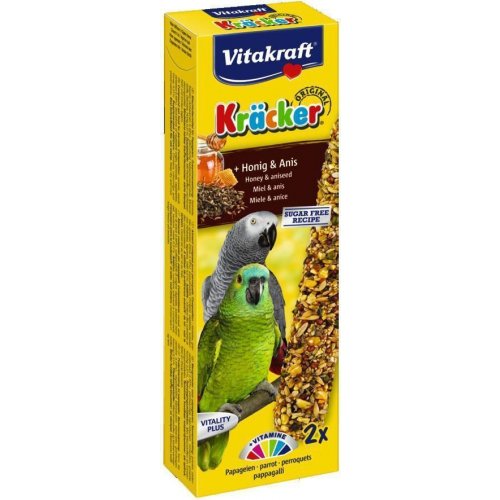 Vitakraft Bird Kräcker honey African parrot tyčky 2ks