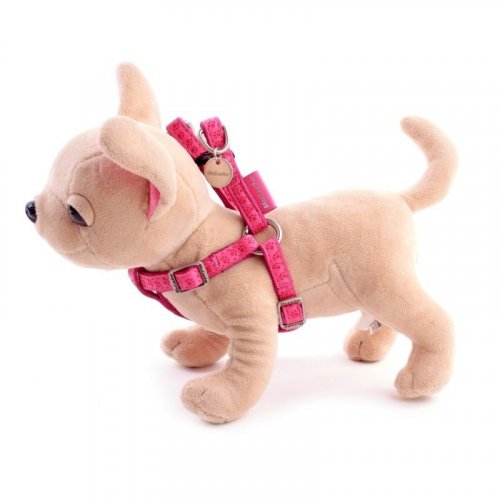 Postroj pes MAC LEATHER růžový 20mm